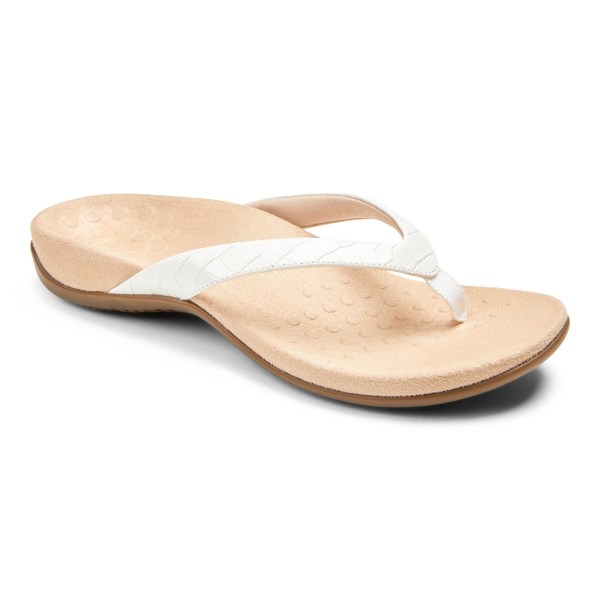 Vionic Sandals Ireland - Dillon Toe Post Sandal White - Womens Shoes Discount | HCSFB-2763